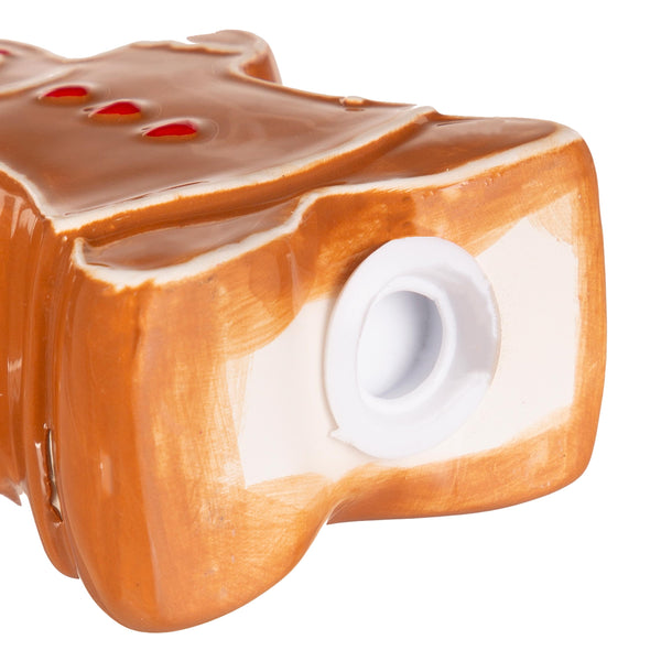 Plow & Hearth Sugar & Stripes Bright Salt And Pepper Shaker Ceramic Gingerbread Set