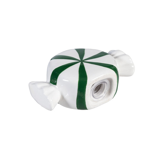 Plow & Hearth Sugar & Stripes Bright Salt & Pepper Shakers Ceramic Peppermint Candy Set