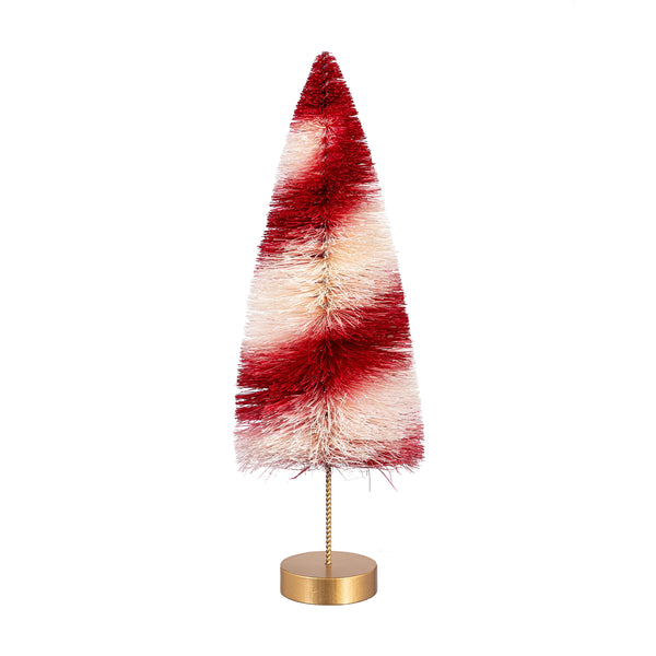 Plow & Hearth Sugar & Stripes Bright Table Décor Candy Striped Bottle Brush Tree Set
