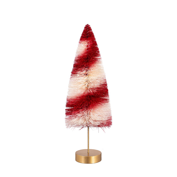 Plow & Hearth Sugar & Stripes Bright Table Décor Candy Striped Bottle Brush Tree Set