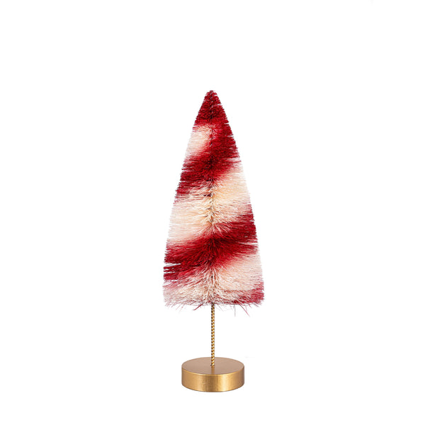 Plow & Hearth Sugar & Stripes Bright Table Décor Candy Striped Bottle Brush Tree Set