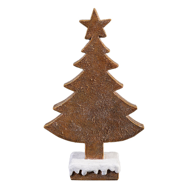 Plow & Hearth Sugar & Stripes Bright Table Décor Resin Gingerbread Tree Set Of 2