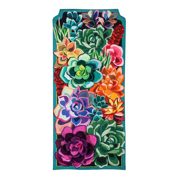 Plow & Hearth Summer Succulent Everlasting Impression Textile Décor