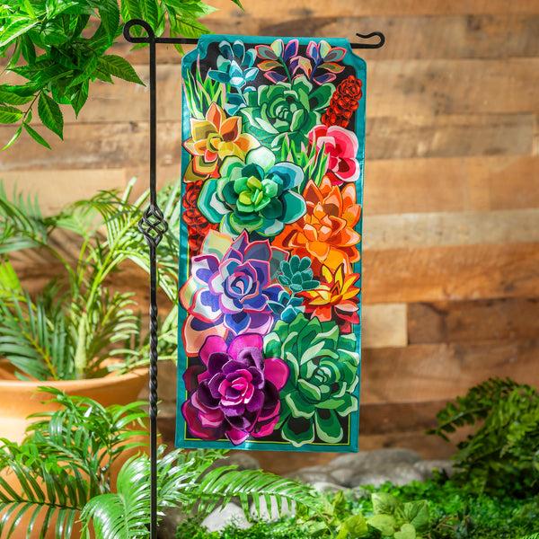 plow & hearth Summer Succulent Everlasting Impression Textile Décor