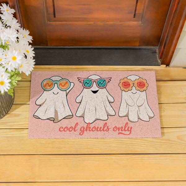 Plow & Hearth Summerween Cool Ghouls Only PVC Mat 28"x16”