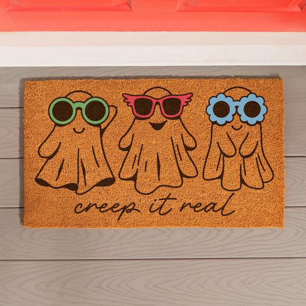 plow & hearth Summerween Creep it Real Coir Mat 28"x16"