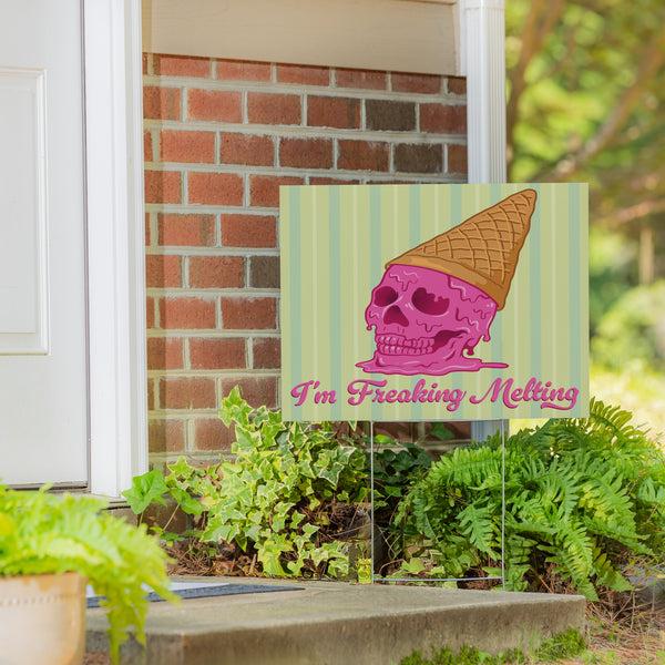 Plow & Hearth Summerween I'm Freakin' Melting Yard Sign 24"x18"