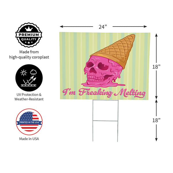 Plow & Hearth Summerween I'm Freakin' Melting Yard Sign 24"x18"