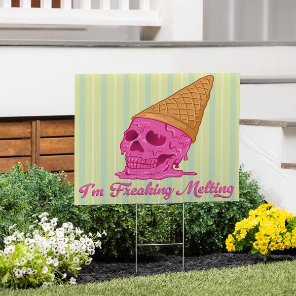 plow & hearth Summerween I'm Freakin' Melting Yard Sign 24"x18"