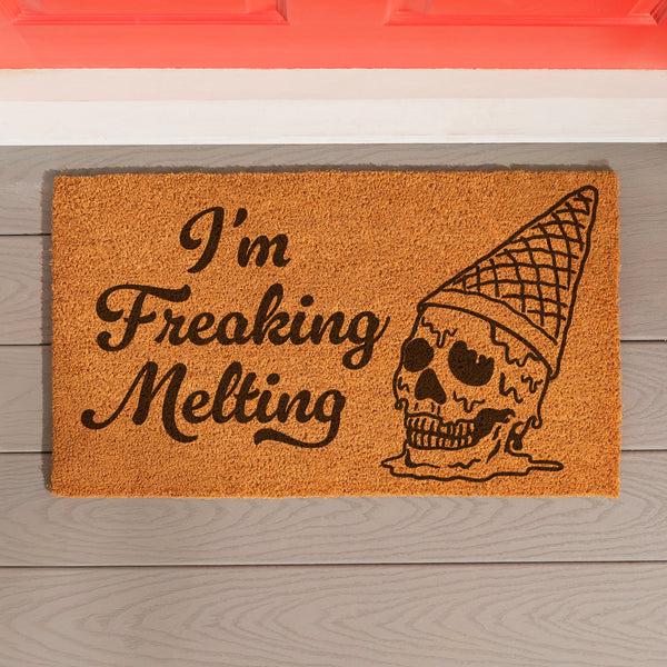 plow & hearth Summerween I'm Freaking Melting Coir Mat 28"x16"