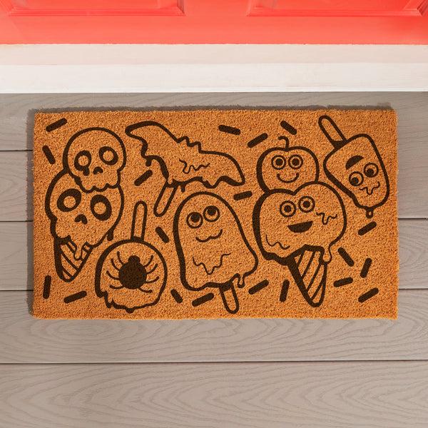 plow & hearth Summerween I scream for Icecream Coir Mat 28"x16"