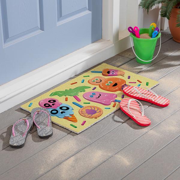 plow & hearth Summerween I Scream for Icecream PVC Mat 28"x16”