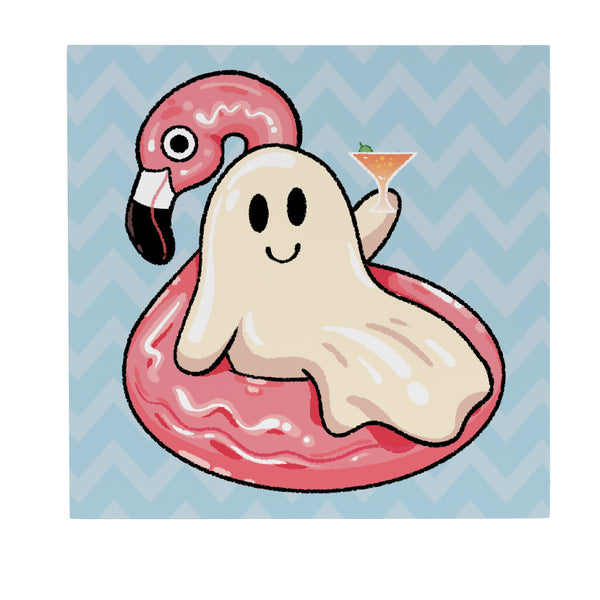 Plow & Hearth Summerween Indoor Wall Decor Ghost In The Pool 12" L X 12" H