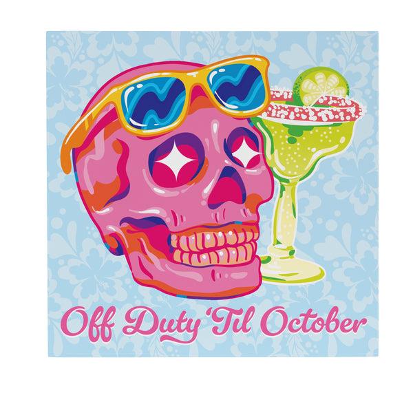 Plow & Hearth Summerween Indoor Wall Decor Off Duty Skull 12" L X 12" H