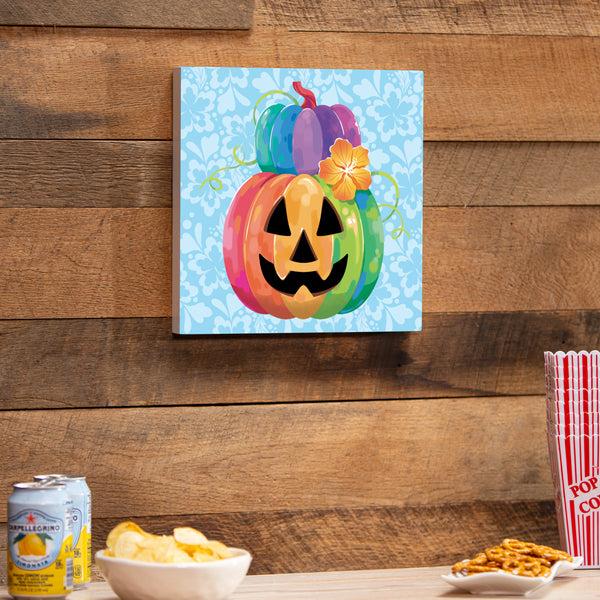 Plow & Hearth Summerween Indoor Wall Decor Tropical Jack O'Lantern 12" L X 12" H