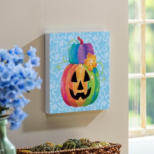 plow & hearth Summerween Indoor Wall Decor Tropical Jack O'Lantern 12" L x 12" H