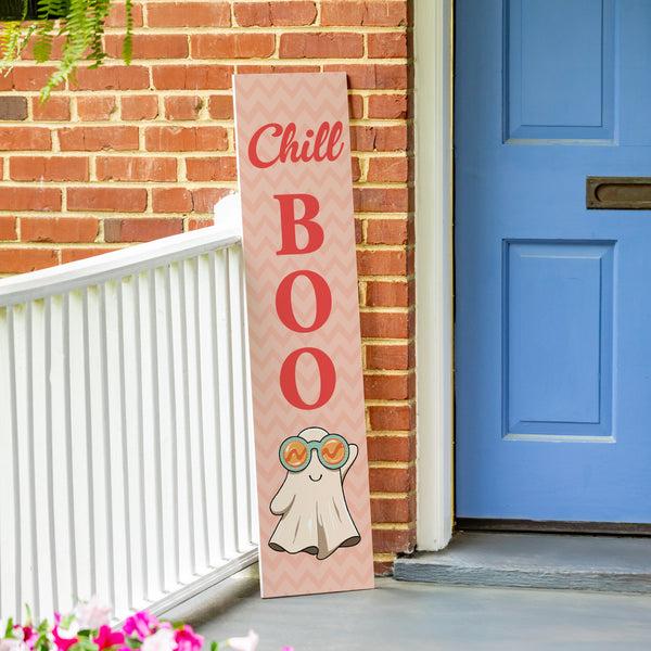 plow & hearth Summerween Porch Leaner Ghostly "Chill Boo" 46"H