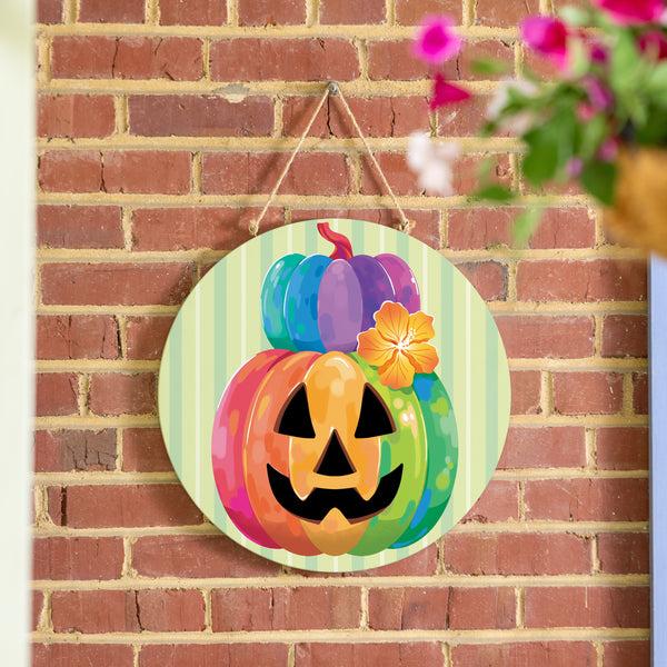 Plow & Hearth Summerween Tropical Jack O'Lantern 18" Door Décor