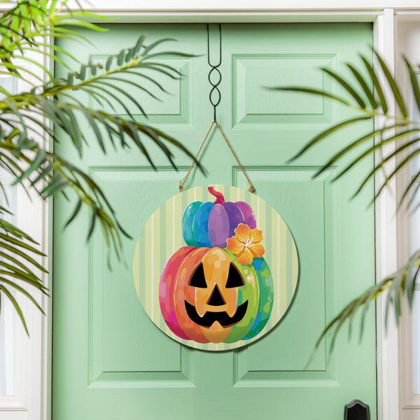 plow & hearth Summerween Tropical Jack O'Lantern 18" Door Décor