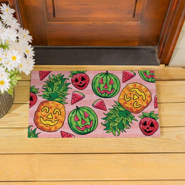 Plow & Hearth Summerween Tropical Jack O'Lantern PVC Mat 28"x16”