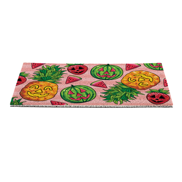 Plow & Hearth Summerween Tropical Jack O'Lantern PVC Mat 28"x16”