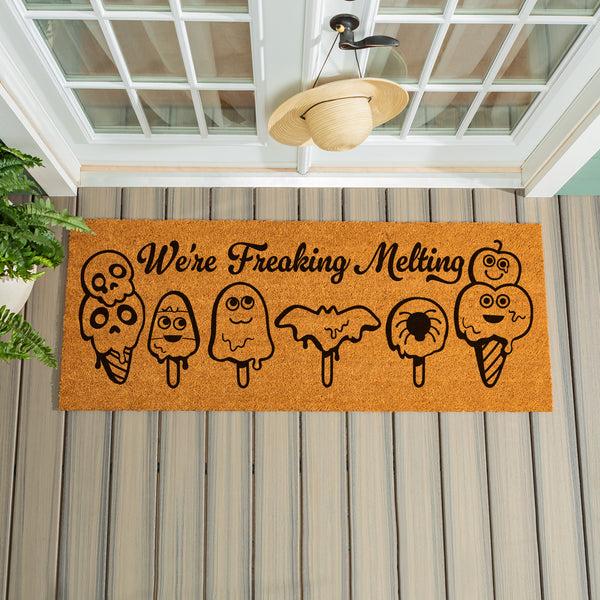 plow & hearth Summerween We're Freaking Coir Mat 60"x24"