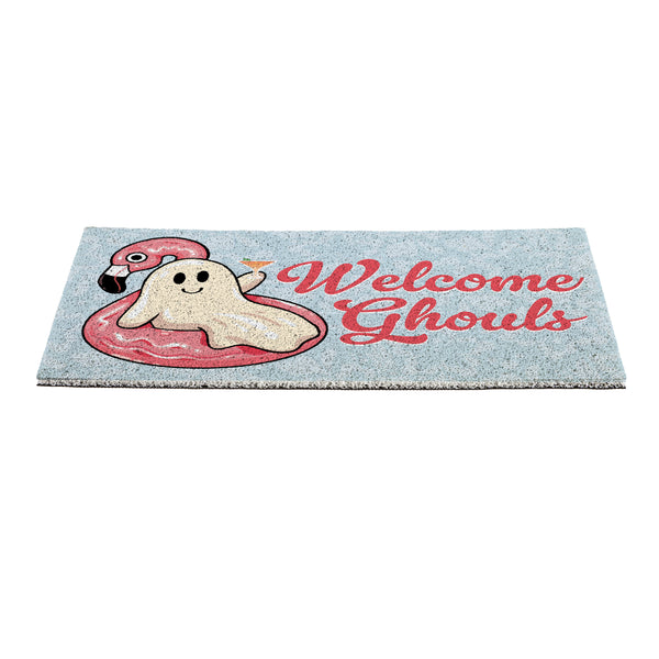 Plow & Hearth Summerween Welcome Ghouls PVC Mat 28"x16”