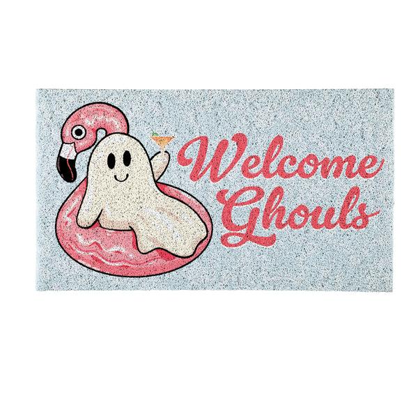 Plow & Hearth Summerween Welcome Ghouls PVC Mat 28"x16”