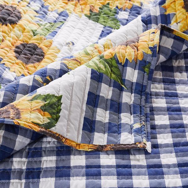 Plow & Hearth Sunflower Fields Quilted Bedding Set Full/Queen