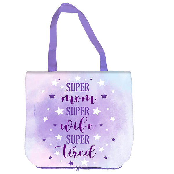 Plow & Hearth Super Mom Super Wife Super Tired Ceramic Perfect Cup And Compact Tote Giftset 17oz Gift Box