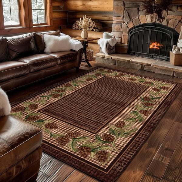 Plow & Hearth Sweetwater Pine Plaid EnduraStran Area Rug 3'10" X 5'4"