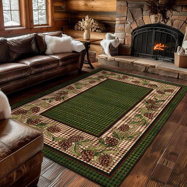 Plow & Hearth Sweetwater Pine Plaid EnduraStran Area Rug 3'10" X 5'4"