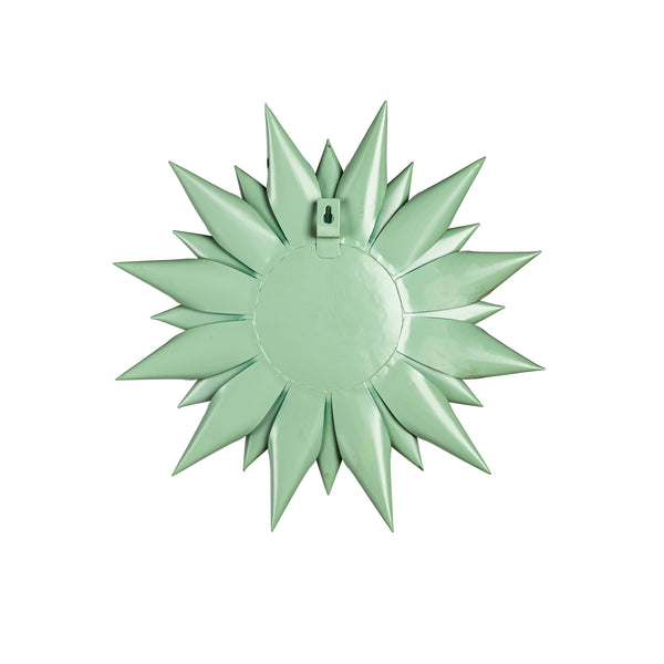 Plow & Hearth Teal Succulent Distressed Metal Wall Art