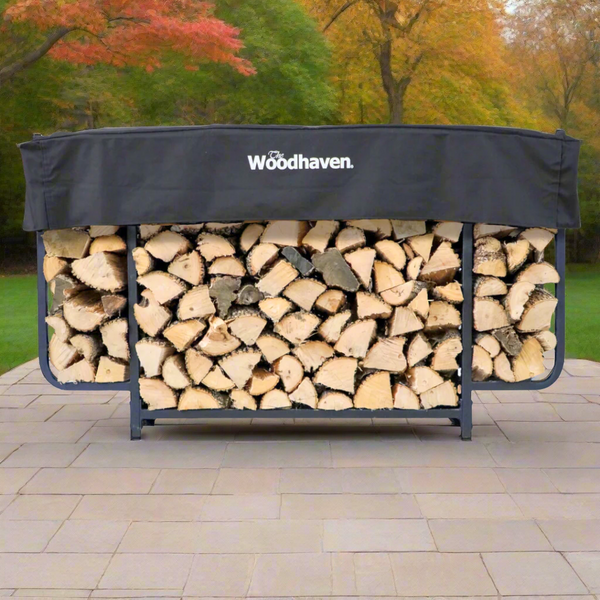 plow & hearth The Woodhaven 6ft Courtyard Firewood Rack