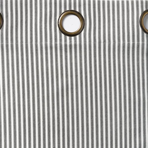 plow & hearth Thermalogic Insulated Ticking Stripe Grommet Top Curtain Pair 84"L Double-Width