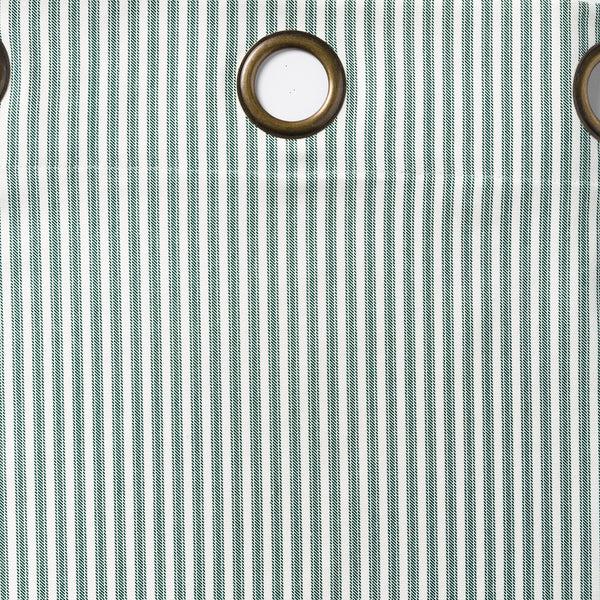 Plow & Hearth Thermalogic Insulated Ticking Stripe Grommet Top Curtain Pair 84"L Double-Width