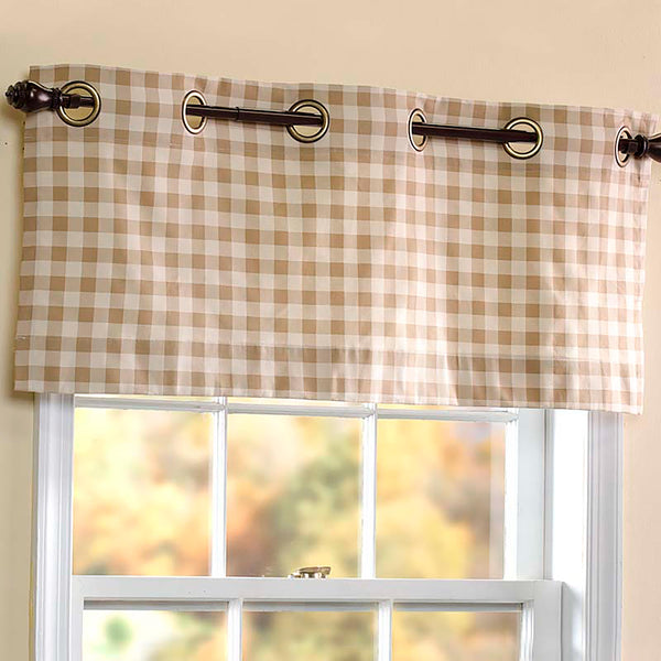 Plow & Hearth Thermalogic™ Check Grommet-Top Valance 40"W X 15"L