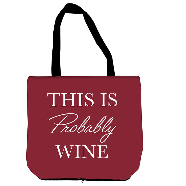Plow & Hearth This Is Probably Wine Ceramic Perfect Cup And Compact Tote Giftset 17oz Gift Box