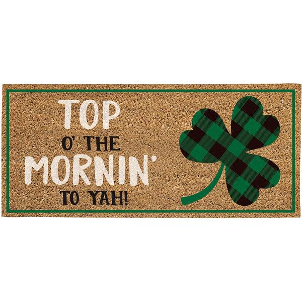 plow & hearth Top of the Mornin' to Ya Flocked Sassafras Coir Switch Mat