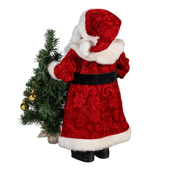 Plow & Hearth Traditional Santa LED Table Decor Traditional Santa Fabric 18.75"H
