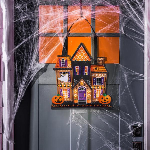 plow & hearth Trick or Sweets Haunted House Door Décor