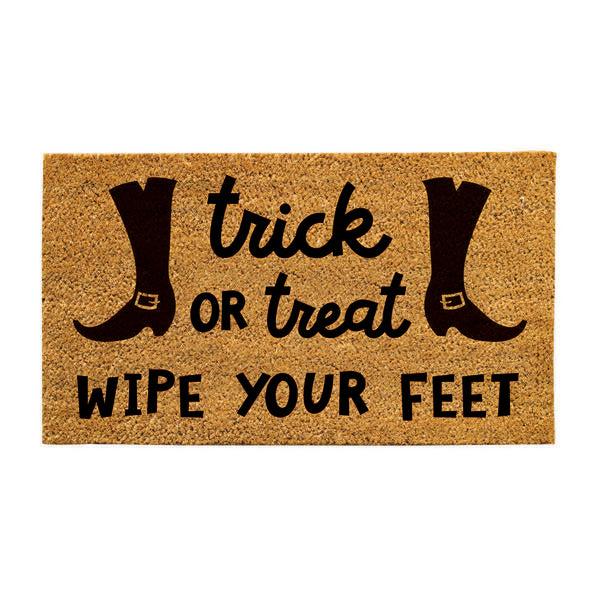 Plow & Hearth Trick Or Treat Wipe Your Feet Coir Doormat 28"x16"