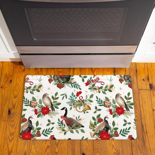 plow & hearth Twas The Night Anti-Fatigue Mat Partridge Bird Goose 30"x18"