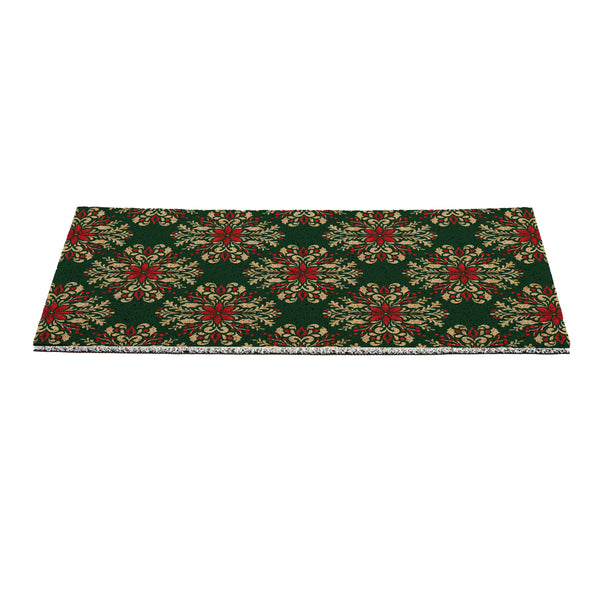 Plow & Hearth Twas The Night Damask PVC Trapper Mat 28"x16"