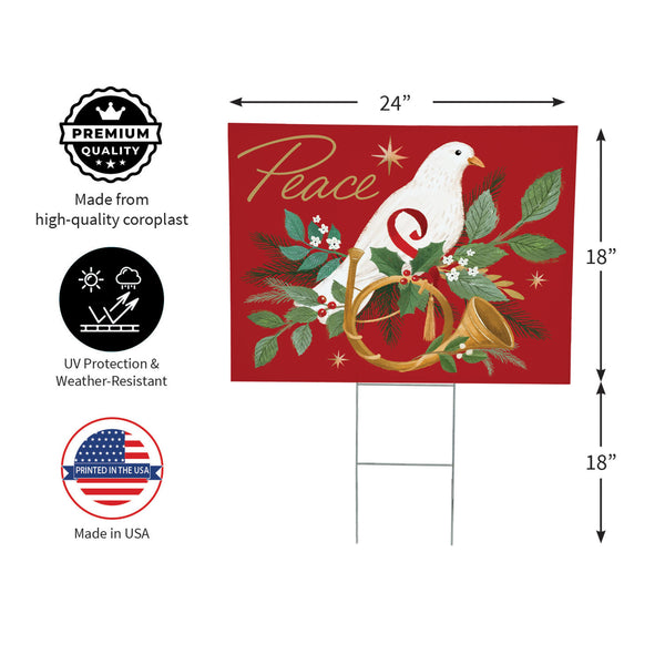 Plow & Hearth Twas The Night Dove Of Peace Yard Sign 24"x18"