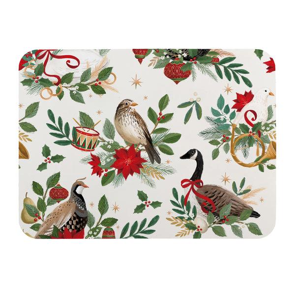 Plow & Hearth Twas The Night Drying Mat Partridge Bird Goose 20"x15"