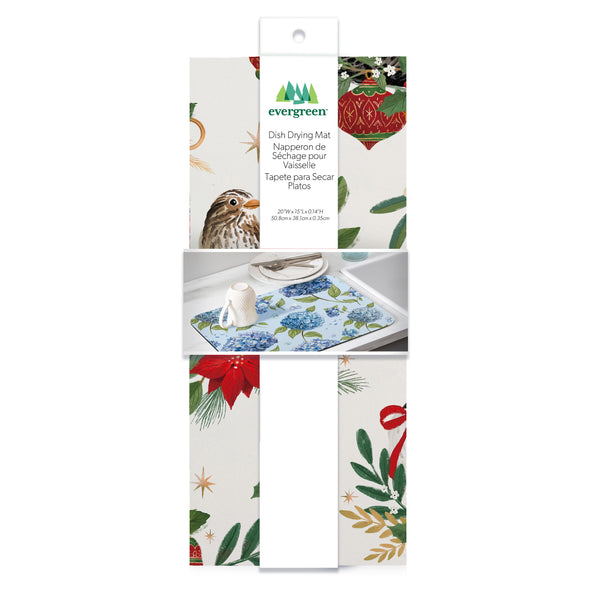 Plow & Hearth Twas The Night Drying Mat Partridge Bird Goose 20"x15"