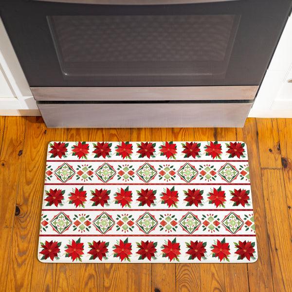 plow & hearth Twas The Night Flower with Leaf Anti-Fatigue Mat 30"x18"