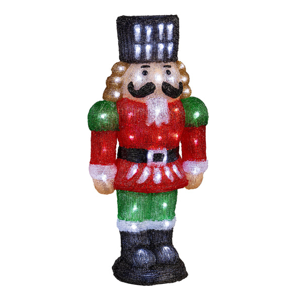 Plow & Hearth Twas The Night Garden Statue LED Acrylic Statue Nutcracker 16"H