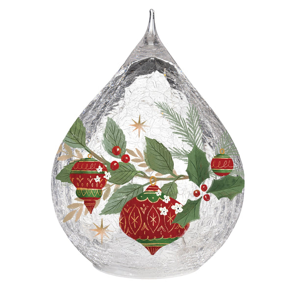 Plow & Hearth Twas The Night LED Table Decor Glass Teardrop Set Of 2